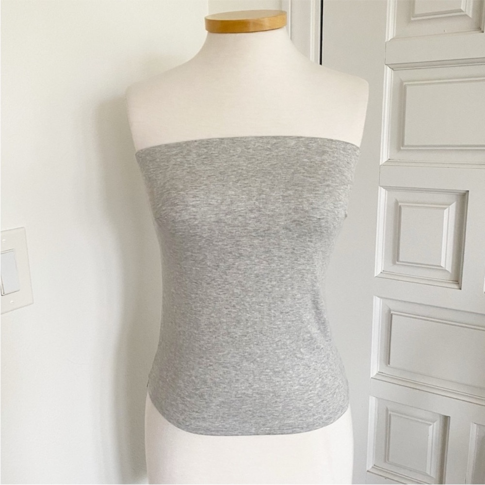 NEW Universal Standard Heather Gray (Grey) Bandeau Tube Top Tank